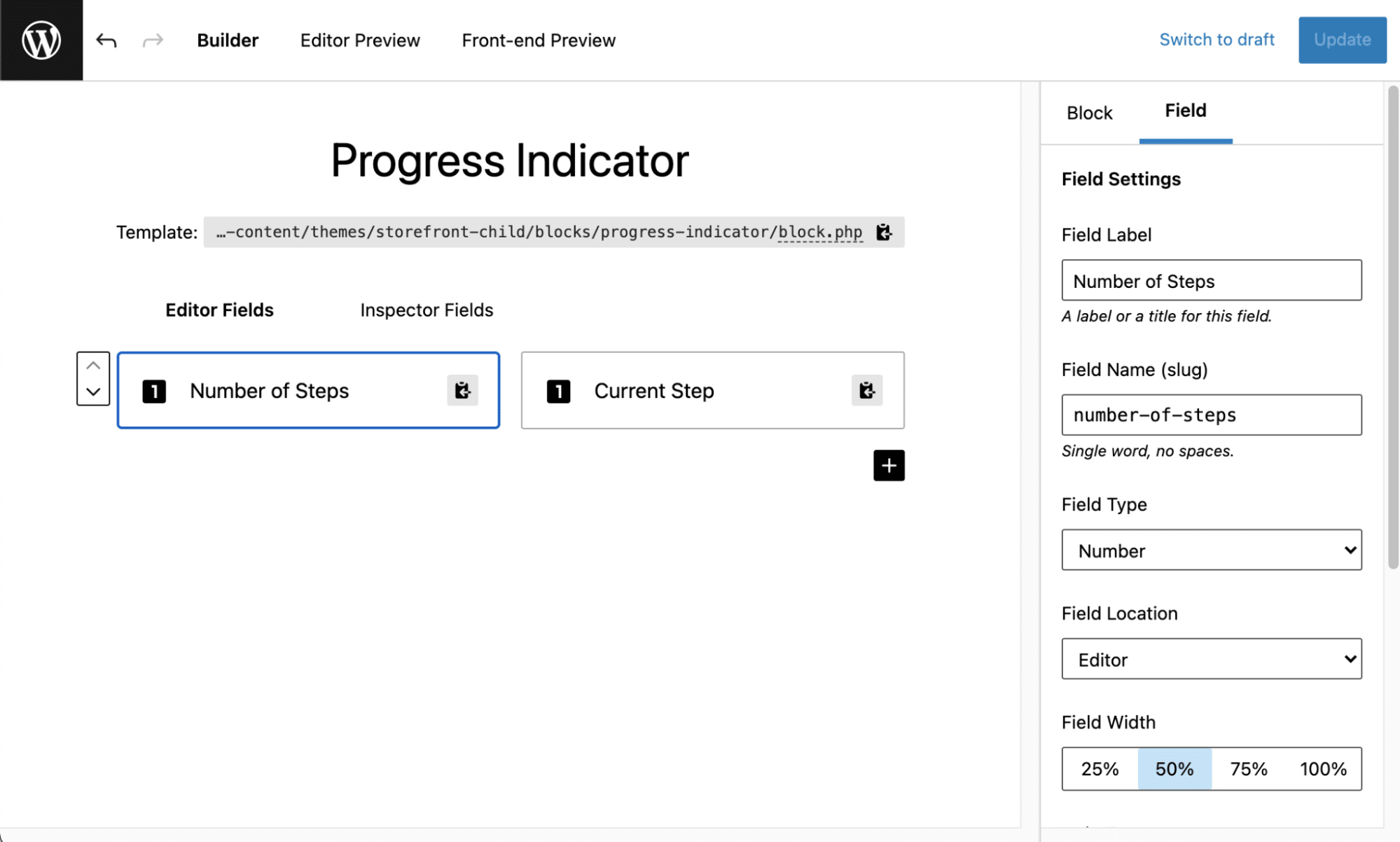 How to build a custom Progress Indicator block